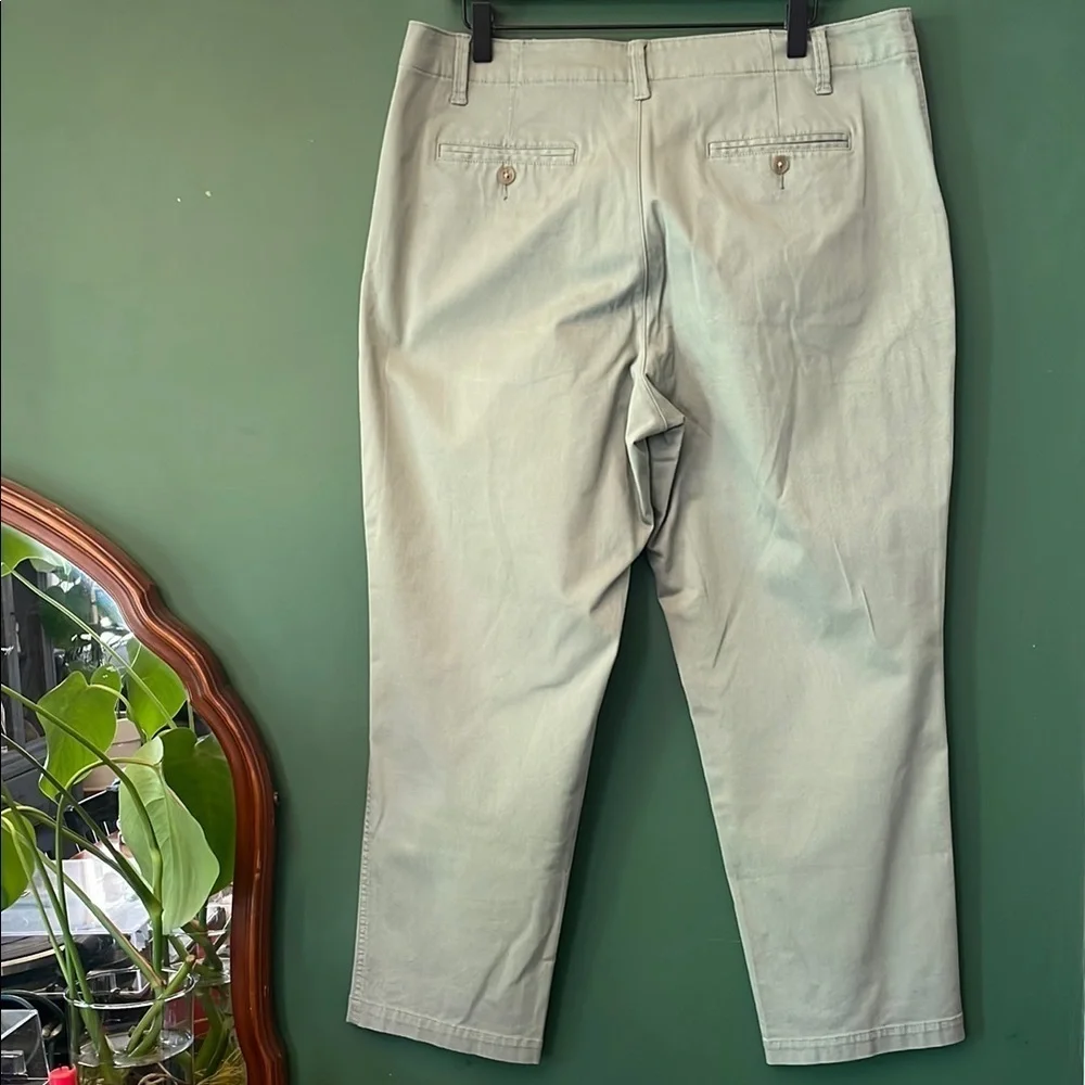 Lands' End Womens 16 Green Chino Ankle Pants Classic Style